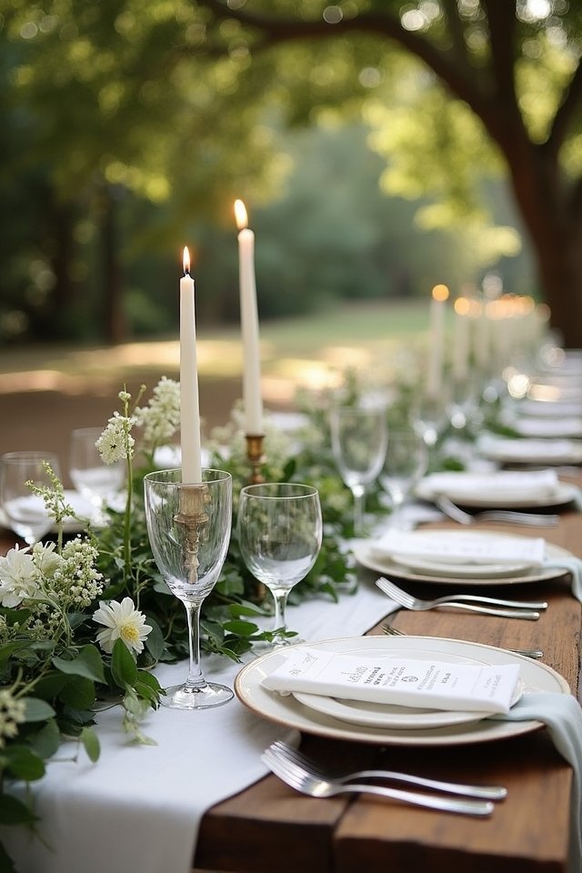 enchanted rustic greenery tablescape