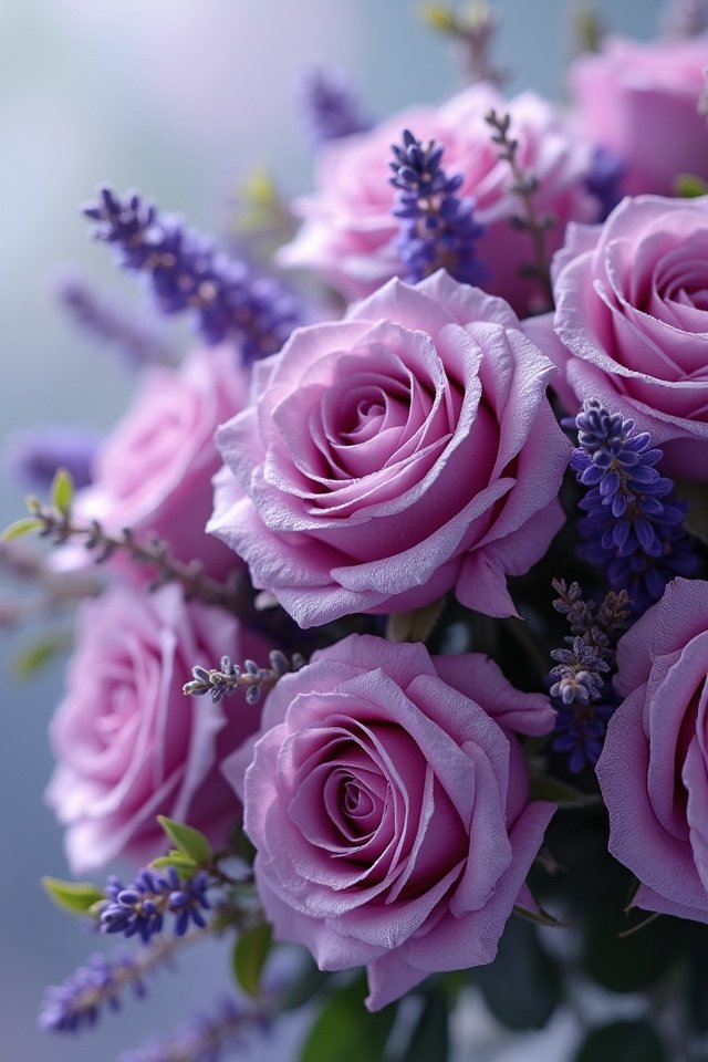 enchanting purple lilac roses