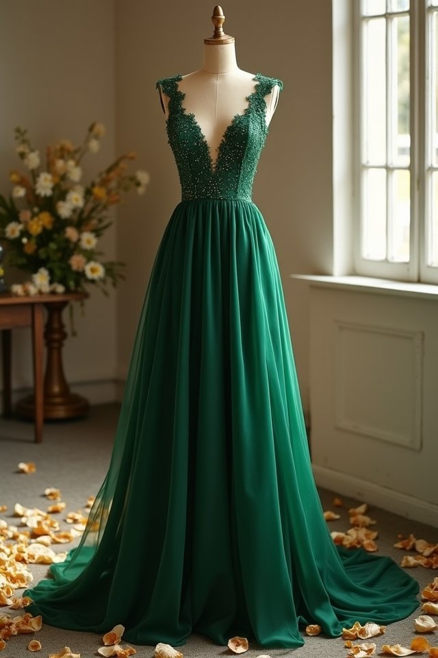 festive plunge neck elegance