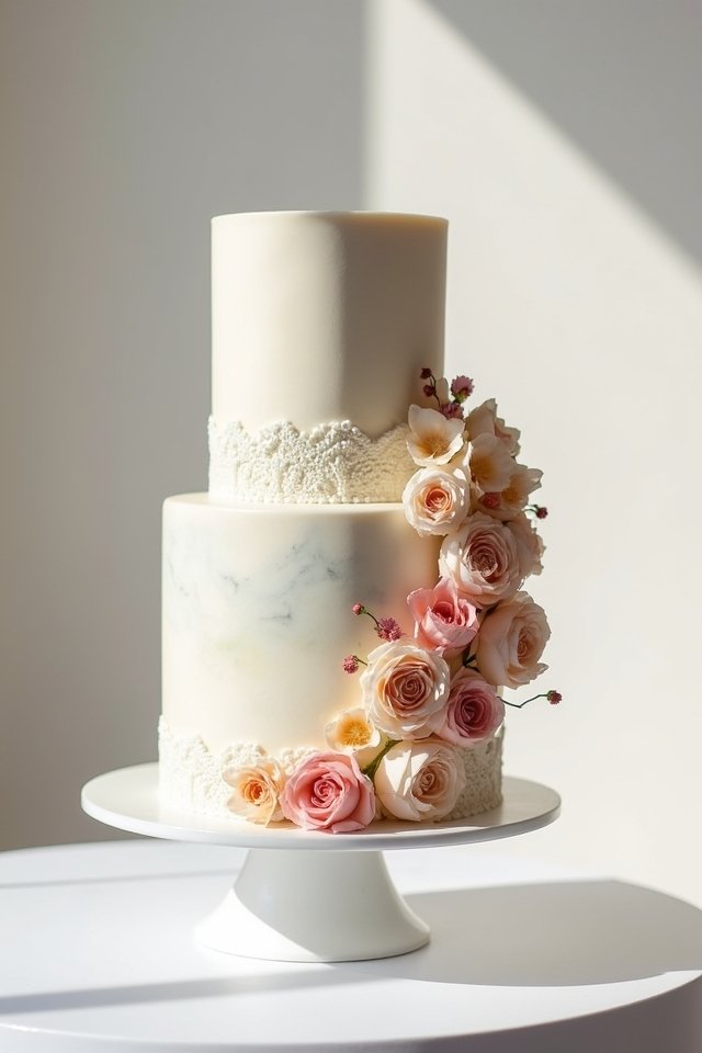 floral cascade wedding cake