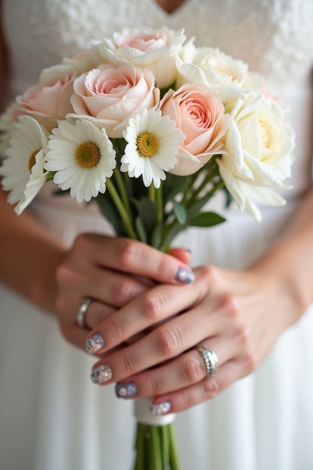 floral engagement nail designs
