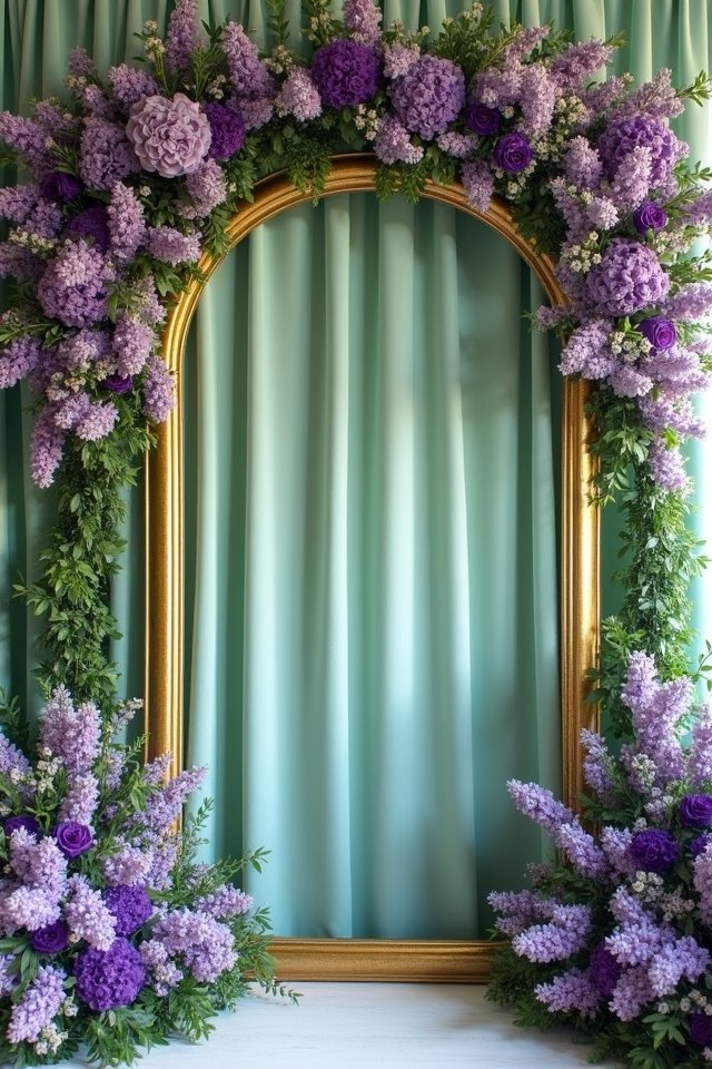 floral photo booth setup