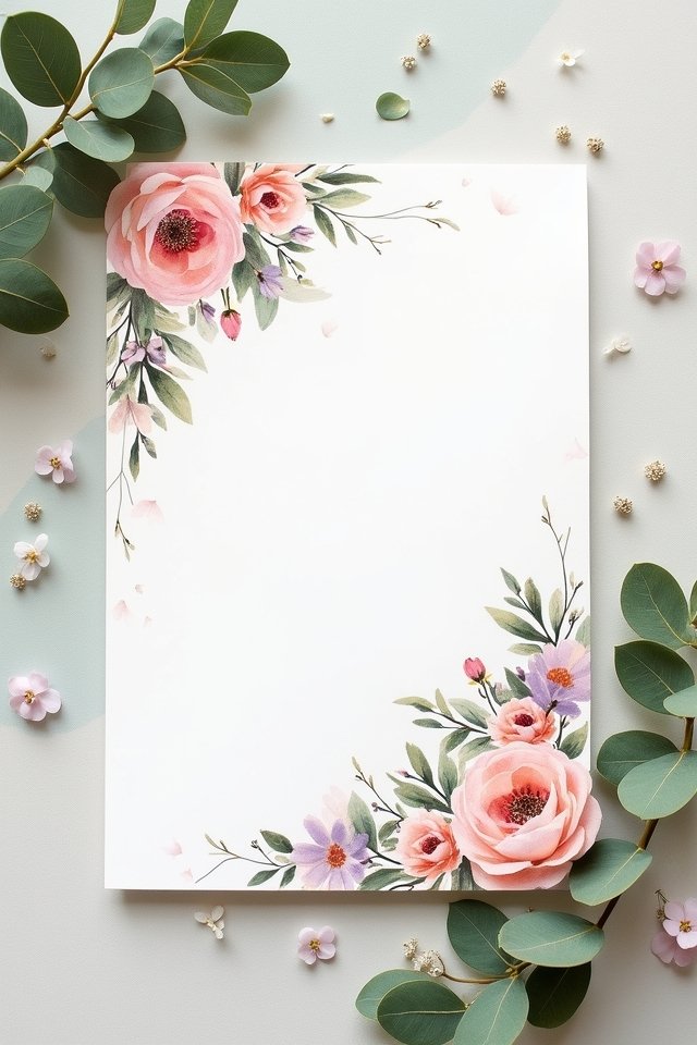 floral watercolor wedding invitations