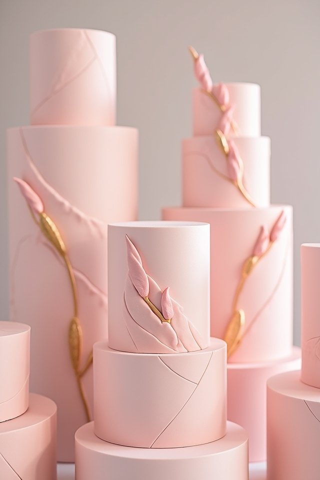 geometric pastel wedding cake