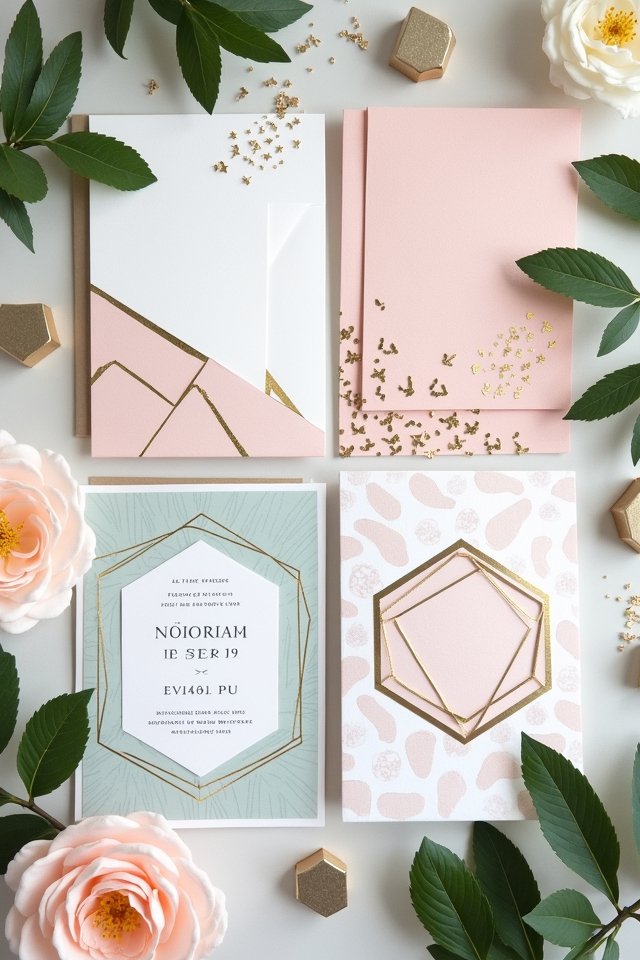 geometric wedding invitation designs