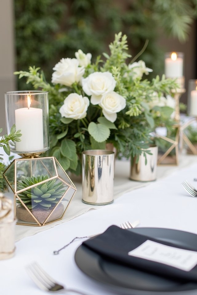 geometric wedding table accents