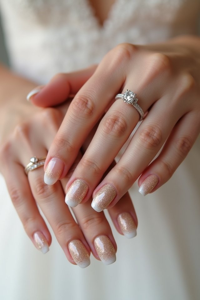 glamorous gold champagne ombre