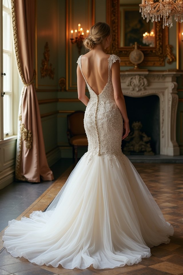 glamorous tulle mermaid gown