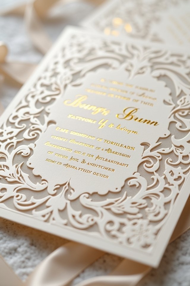 intricate laser cut invitations