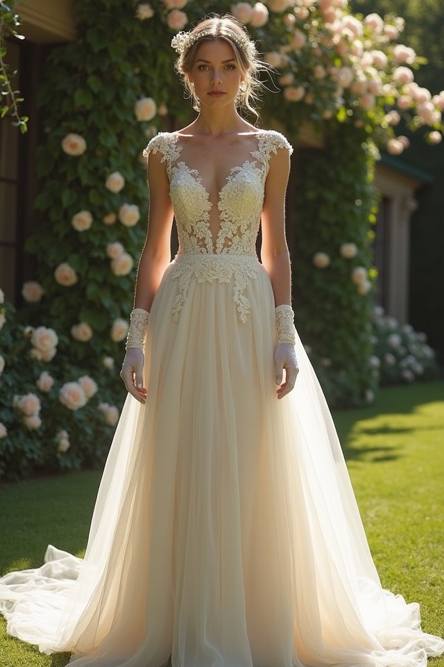 lace a line gown elegance