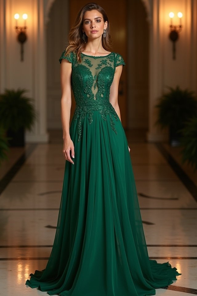 lace overlay gown elegance