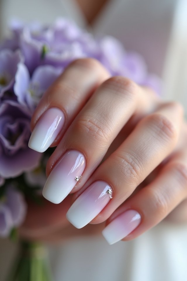 lavender white ombre nails