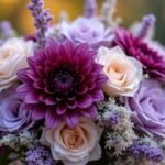 lilac and plum floral arrangements