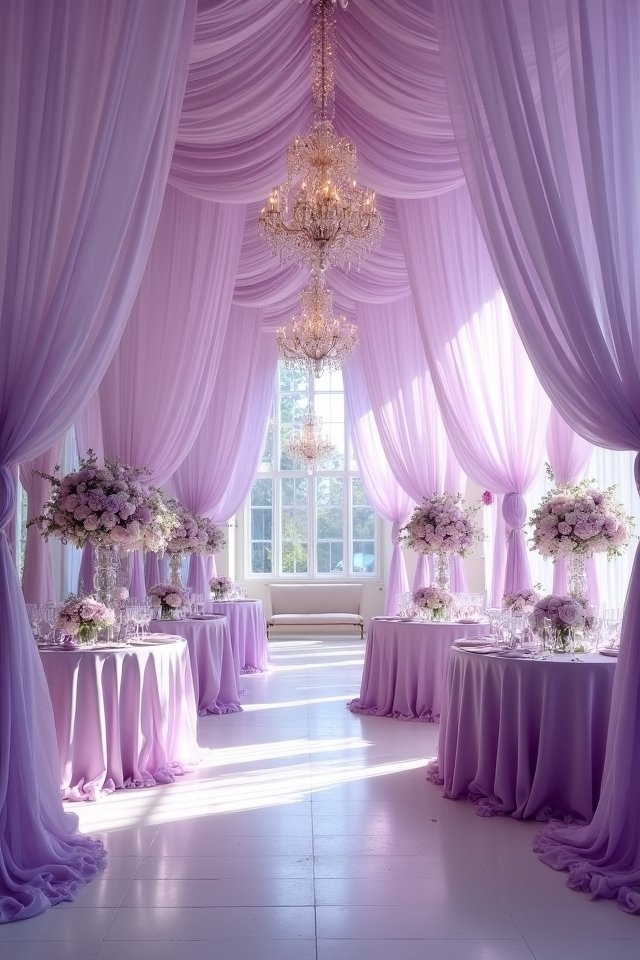 lilac drapery creates romance