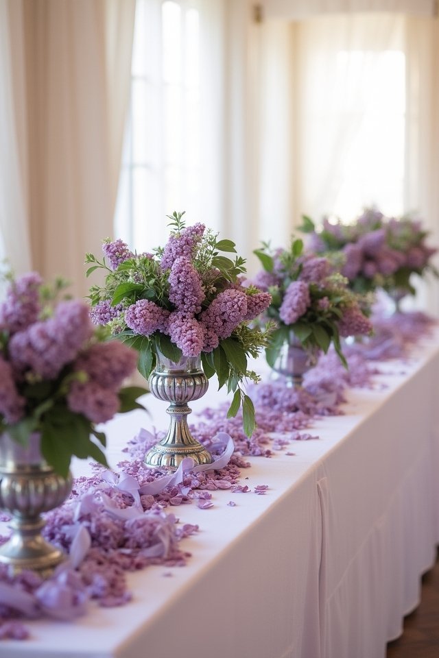 lilac floral table decor