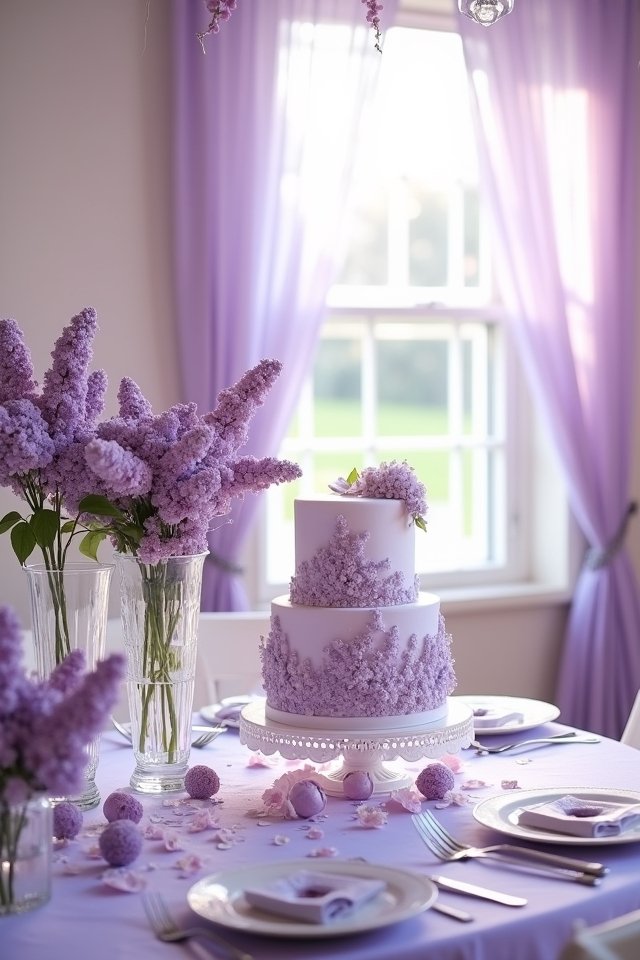lilac inspired wedding cake designs