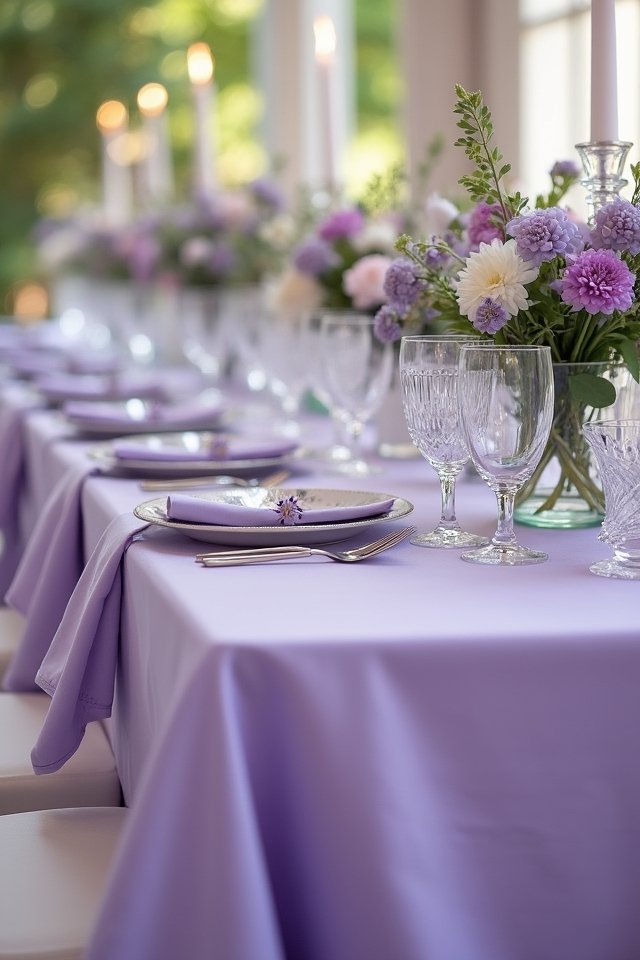lilac linens for weddings