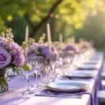 lilac themed spring wedding decor