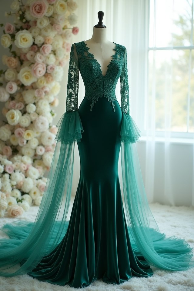 luxe velvet mermaid wedding dress
