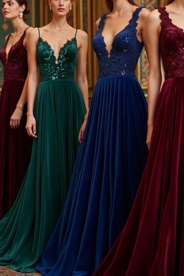 luxurious velvet ball gowns