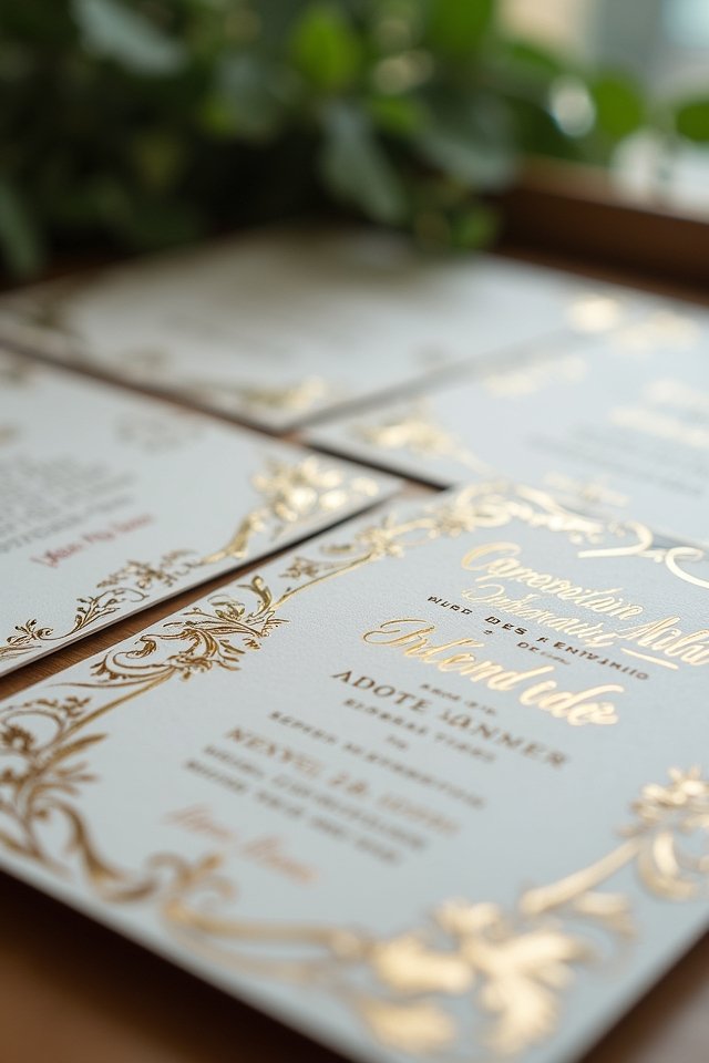 metallic foil wedding invitations