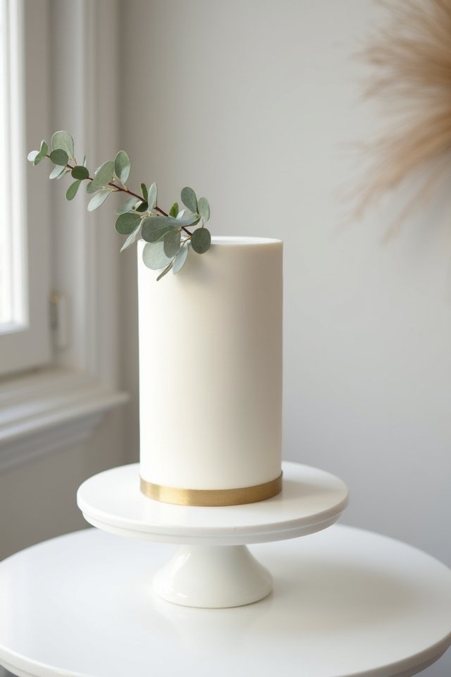 metallic minimalist wedding cake