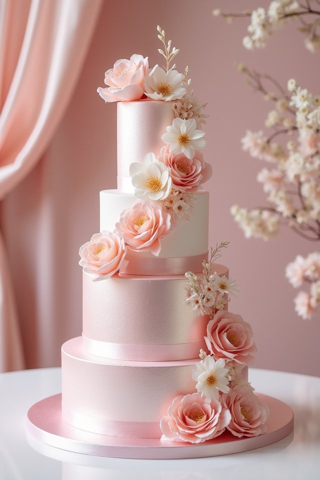 metallic pastel pink elegance