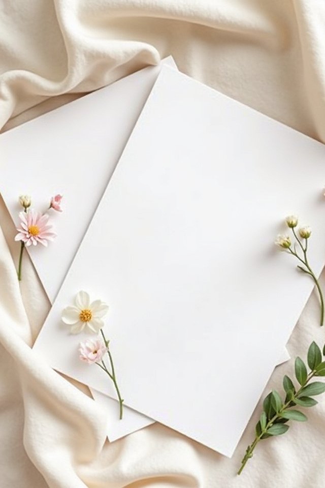 minimalist floral wedding invitations