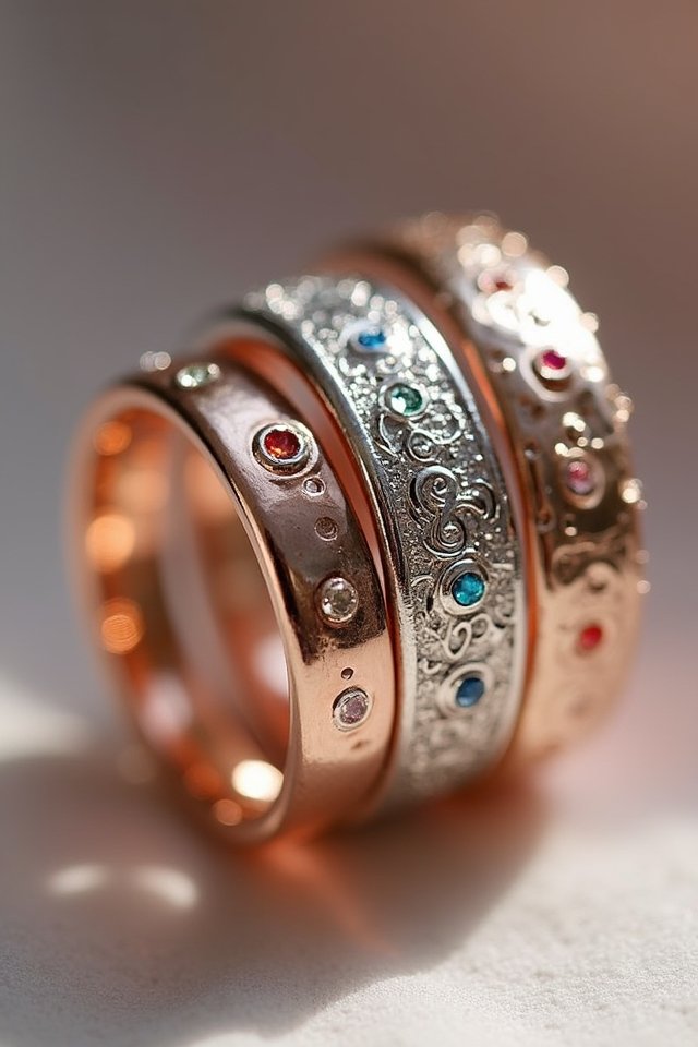mixed metal wedding rings