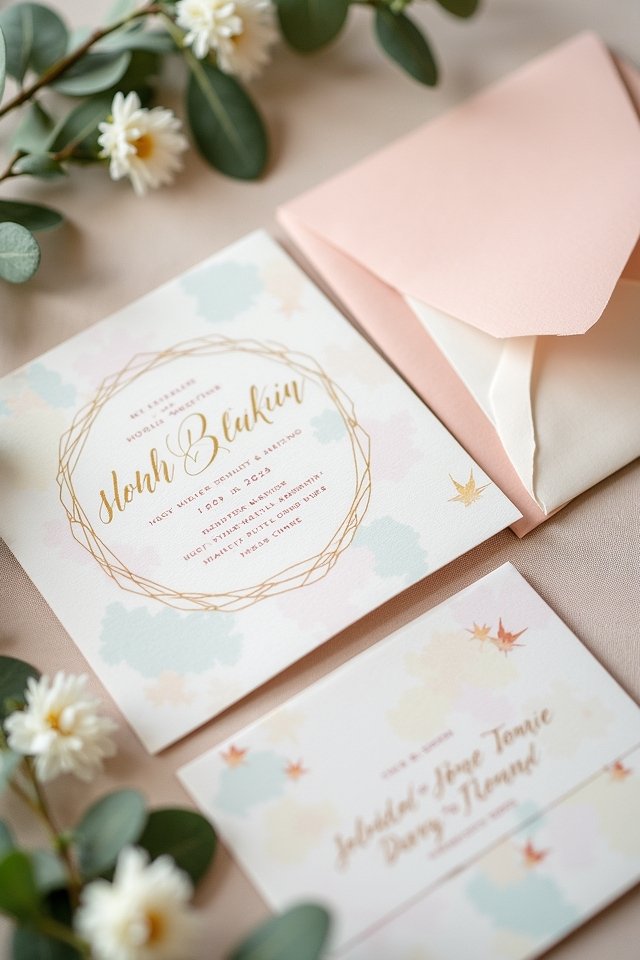 modern geometric wedding invites