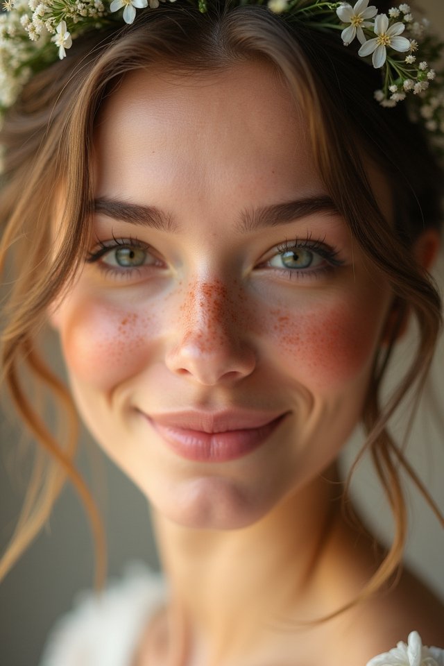 natural rosy blush application