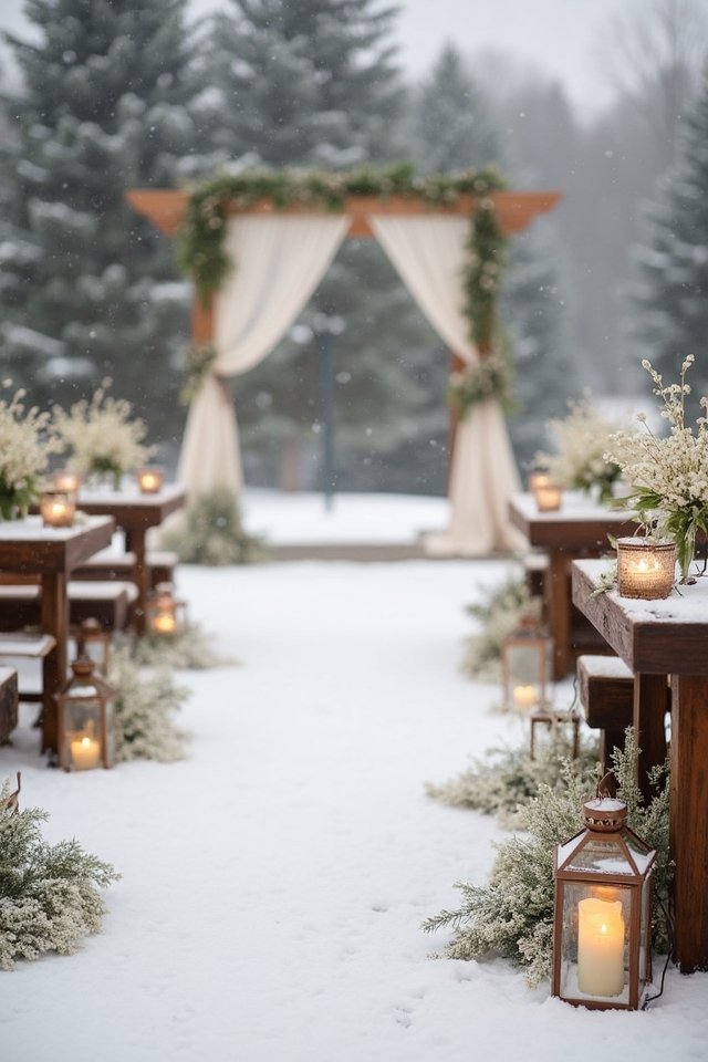 nature inspired winter wedding decor