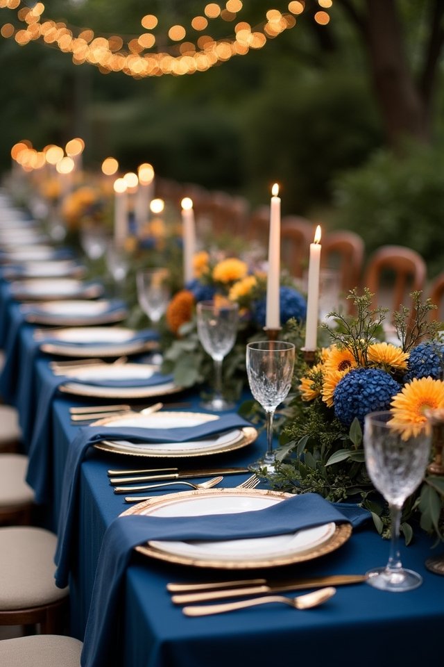 navy blue and gold elegance