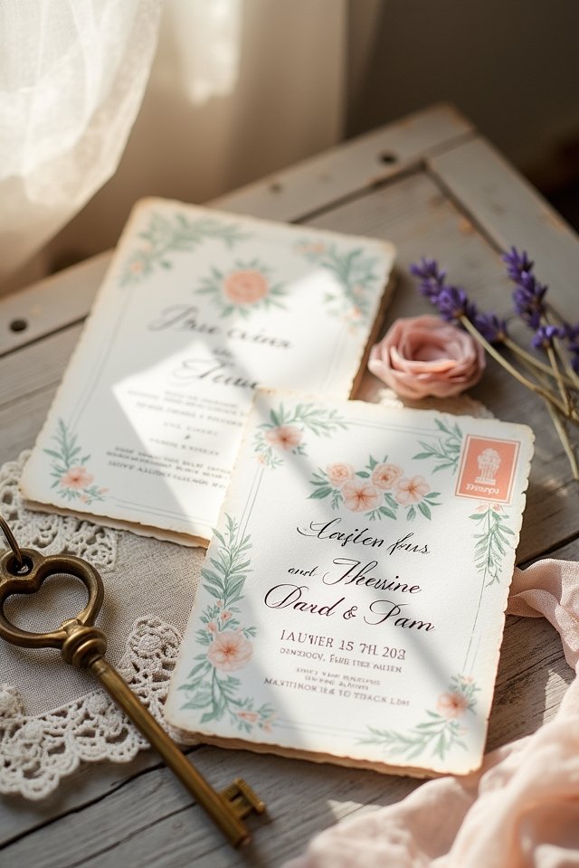 nostalgic travel themed invitations