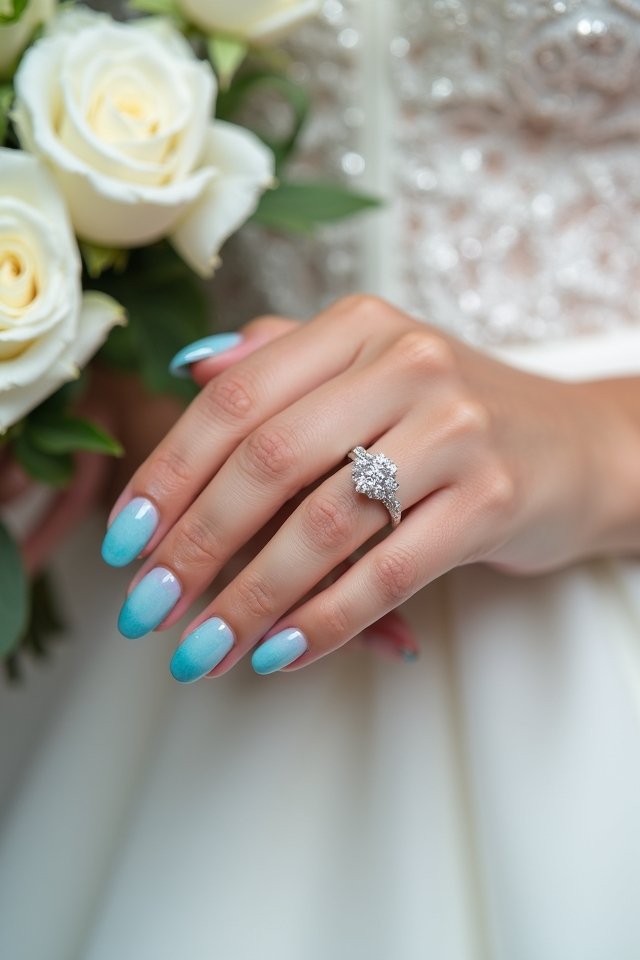 ocean inspired ombre nails