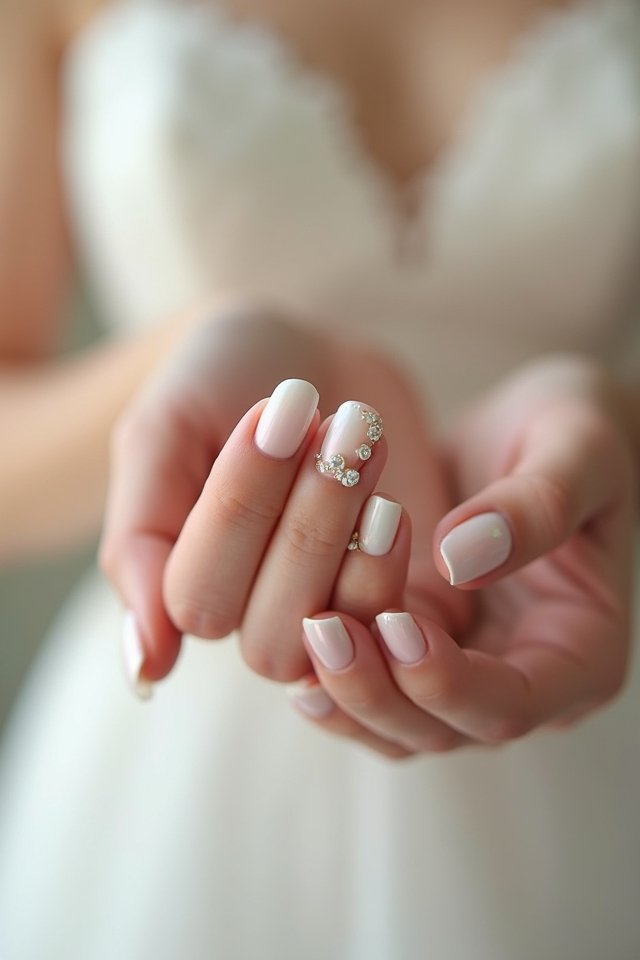 ombre pearl gradient nails