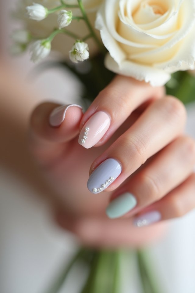 pastel wedding nail inspiration