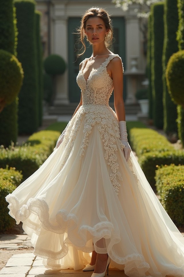 regal tea length embellished dress