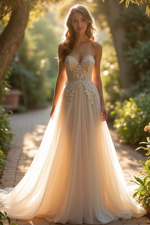 romantic a line wedding gowns