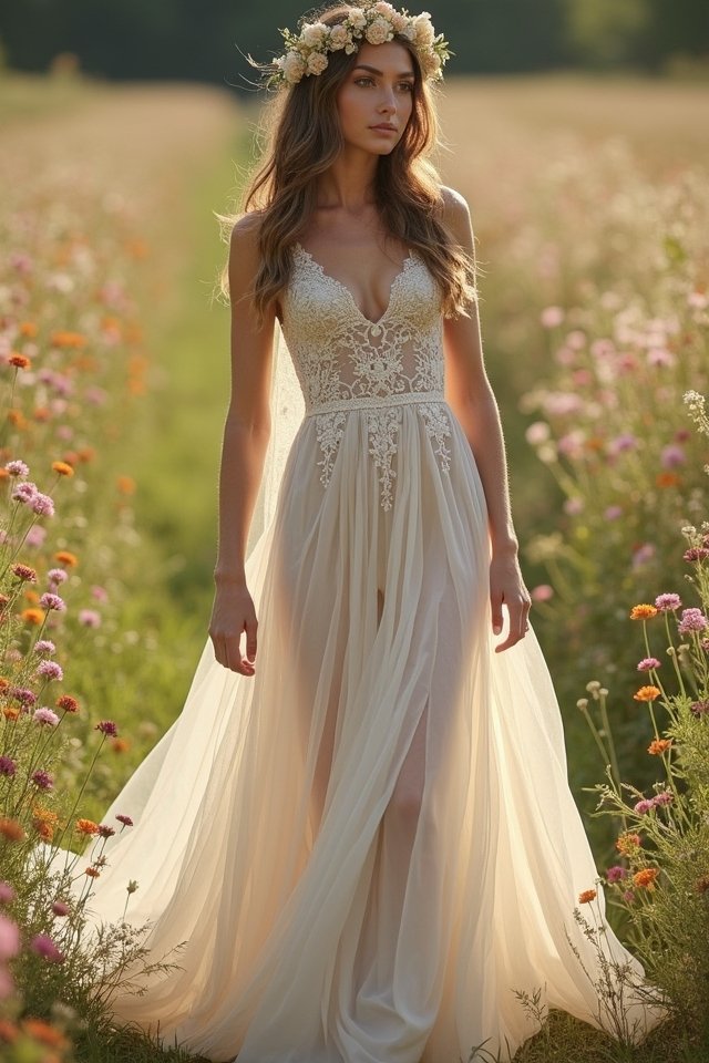 romantic bohemian gown accessories