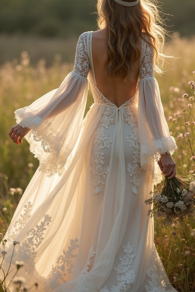 romantic flowing lace gowns