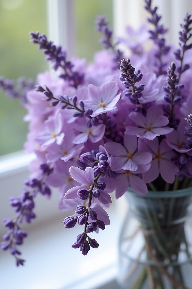 romantic lilac and lavender bouquet