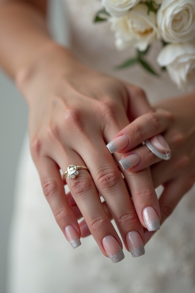 romantic silver rose gold ombre
