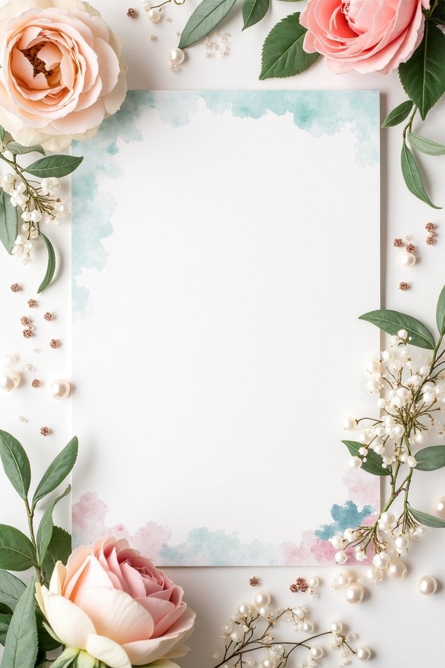 romantic watercolor floral invitations