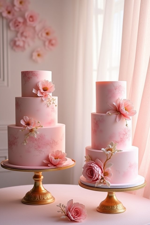 romantic watercolor pastel cake