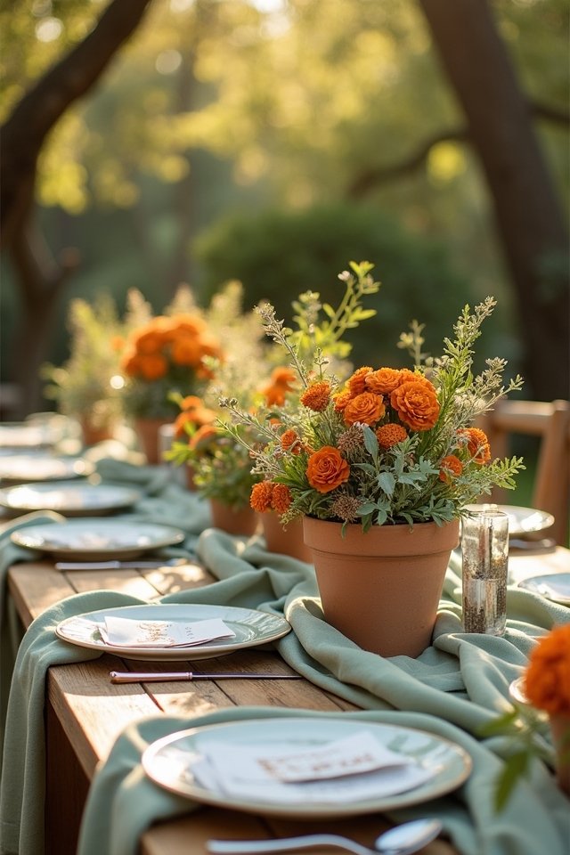 rust orange and sage elegance