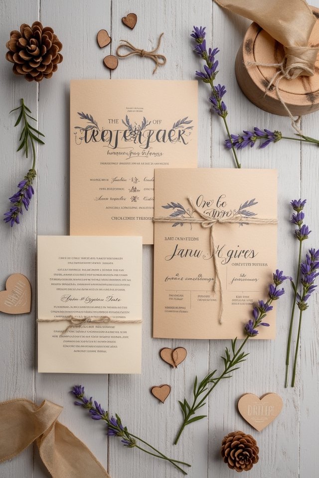 rustic charm wedding invitations