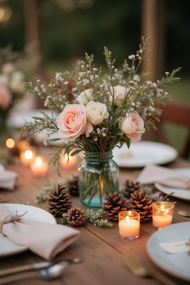 rustic cozy wedding centerpieces
