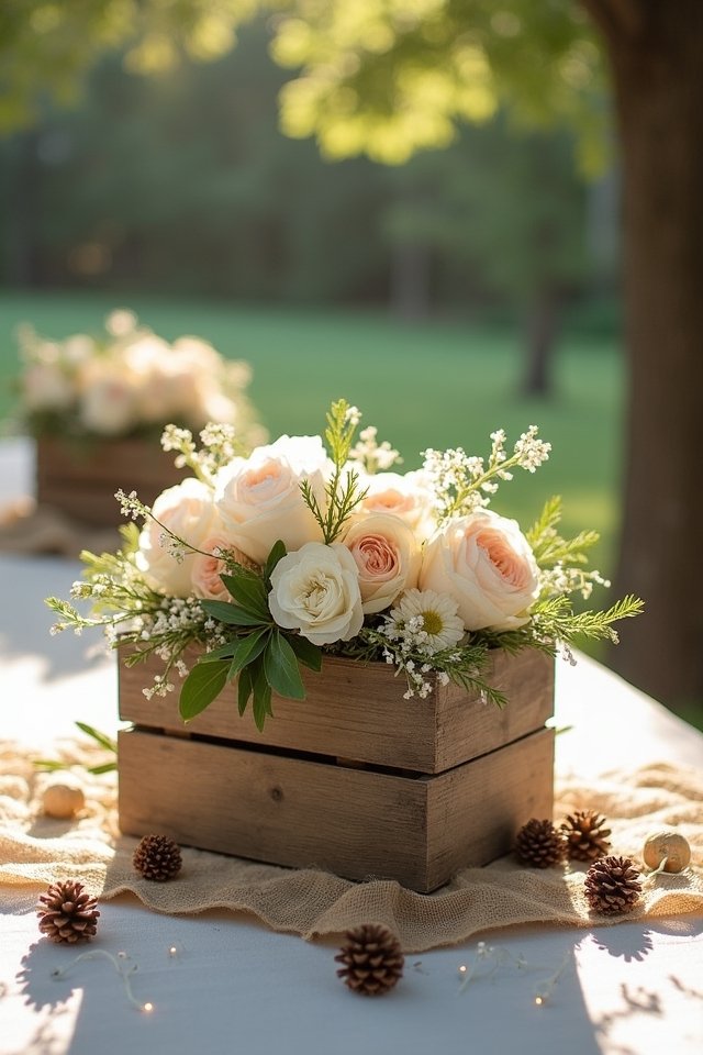 rustic wooden box decor