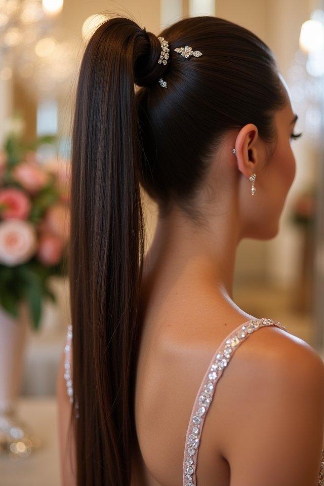 sleek ponytail for elegance